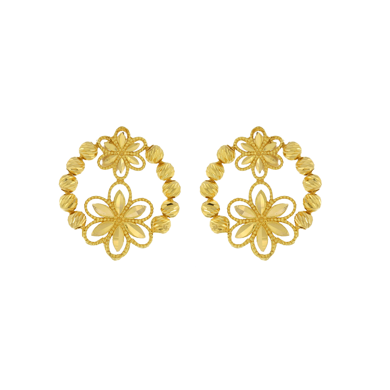 Anmol Floret 21k Yellow Gold Earring