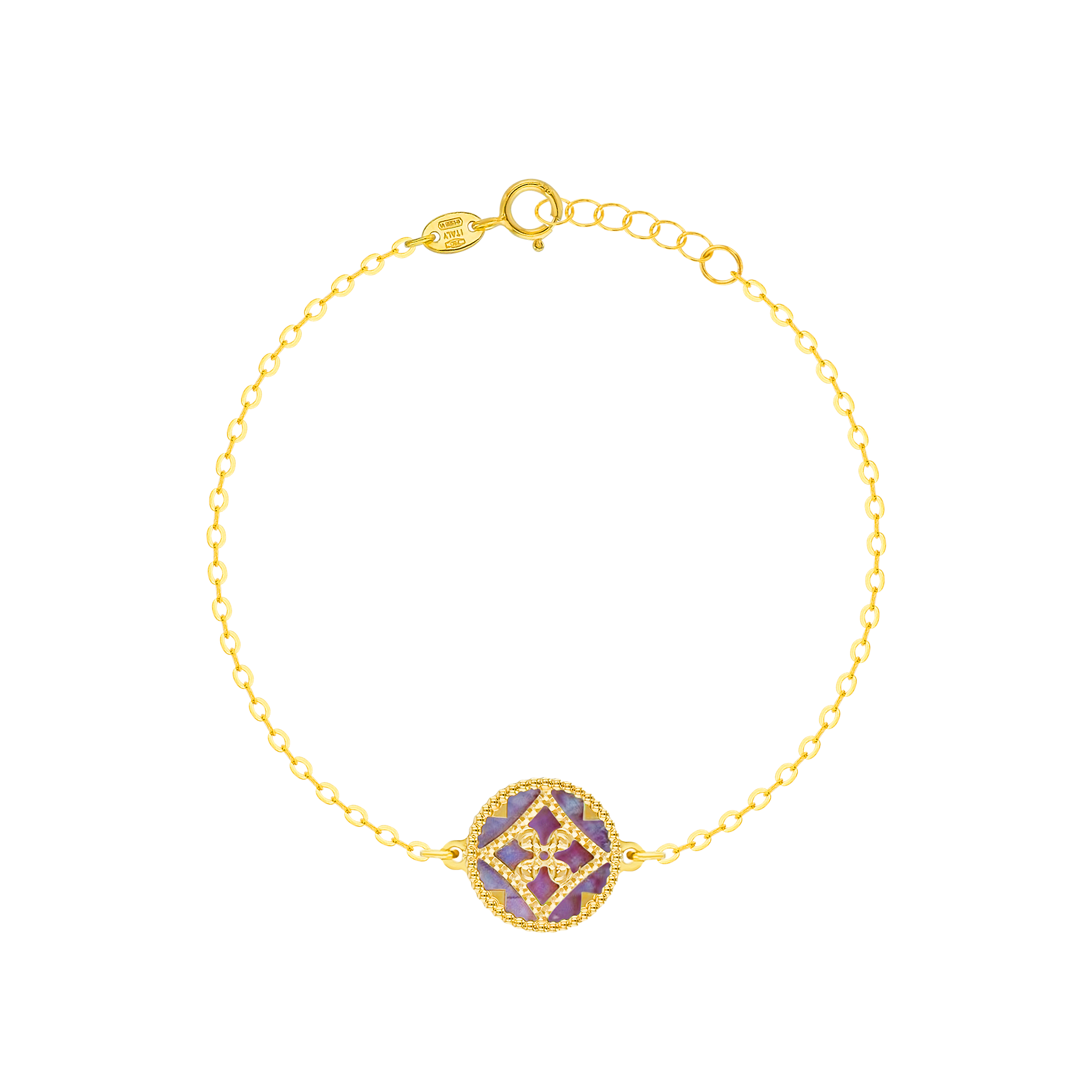 Versailles Two Sided Coloured Mother Of Pearl 18k Yellow Gold Bracelet