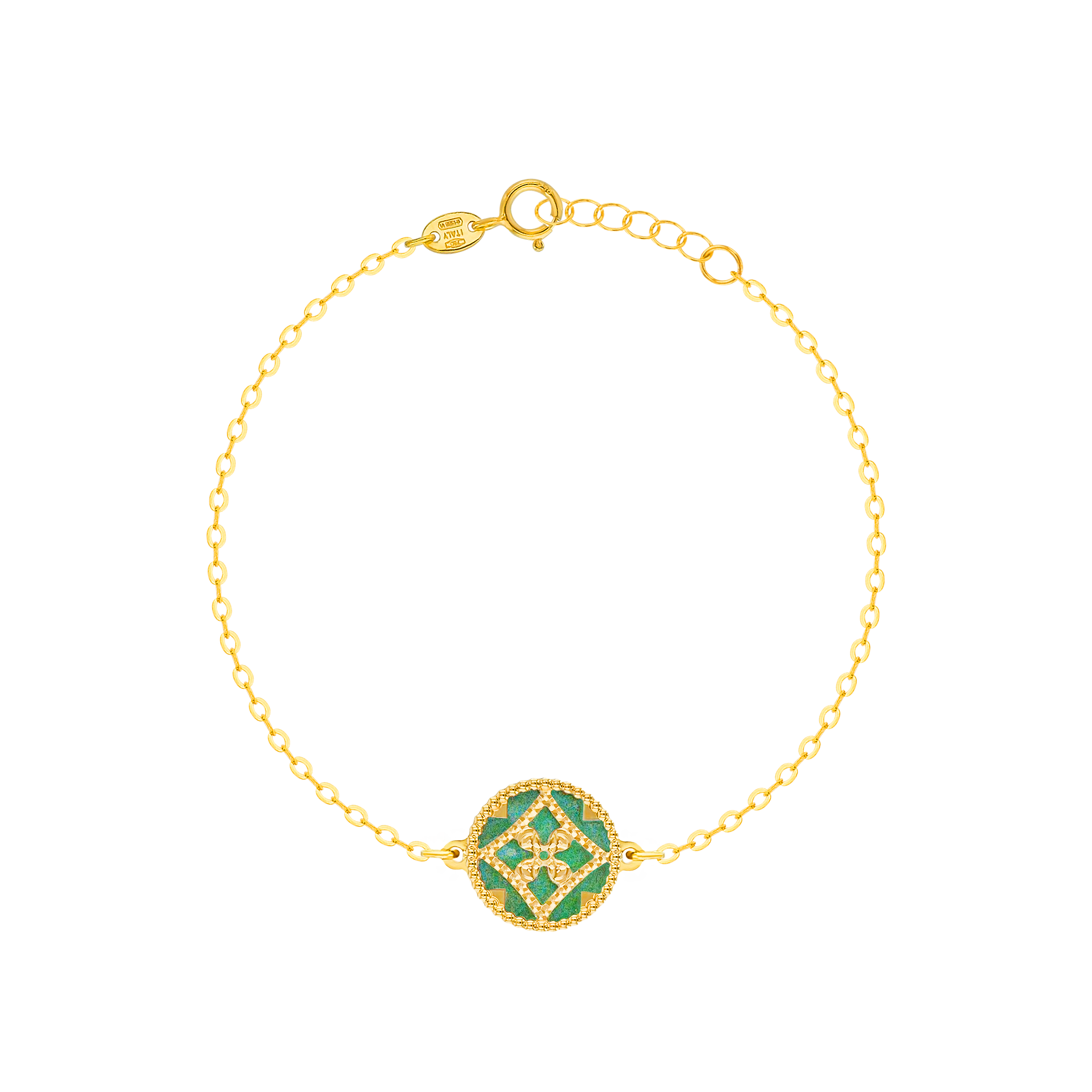 Versailles Two Sided Coloured Mother Of Pearl 18k Yellow Gold Bracelet