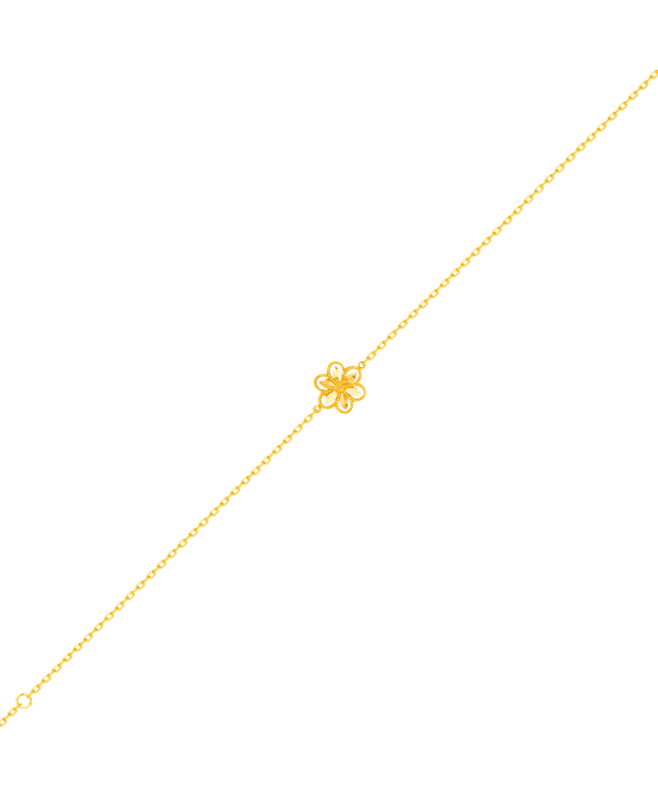 Anmol Floret Single Motif Bracelet In 21k Yellow Gold