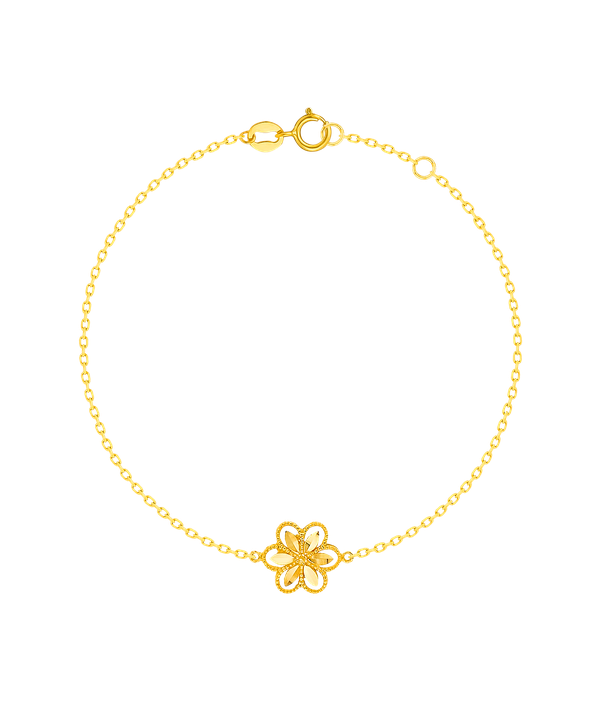 Anmol Floret Single Motif Bracelet In 21k Yellow Gold