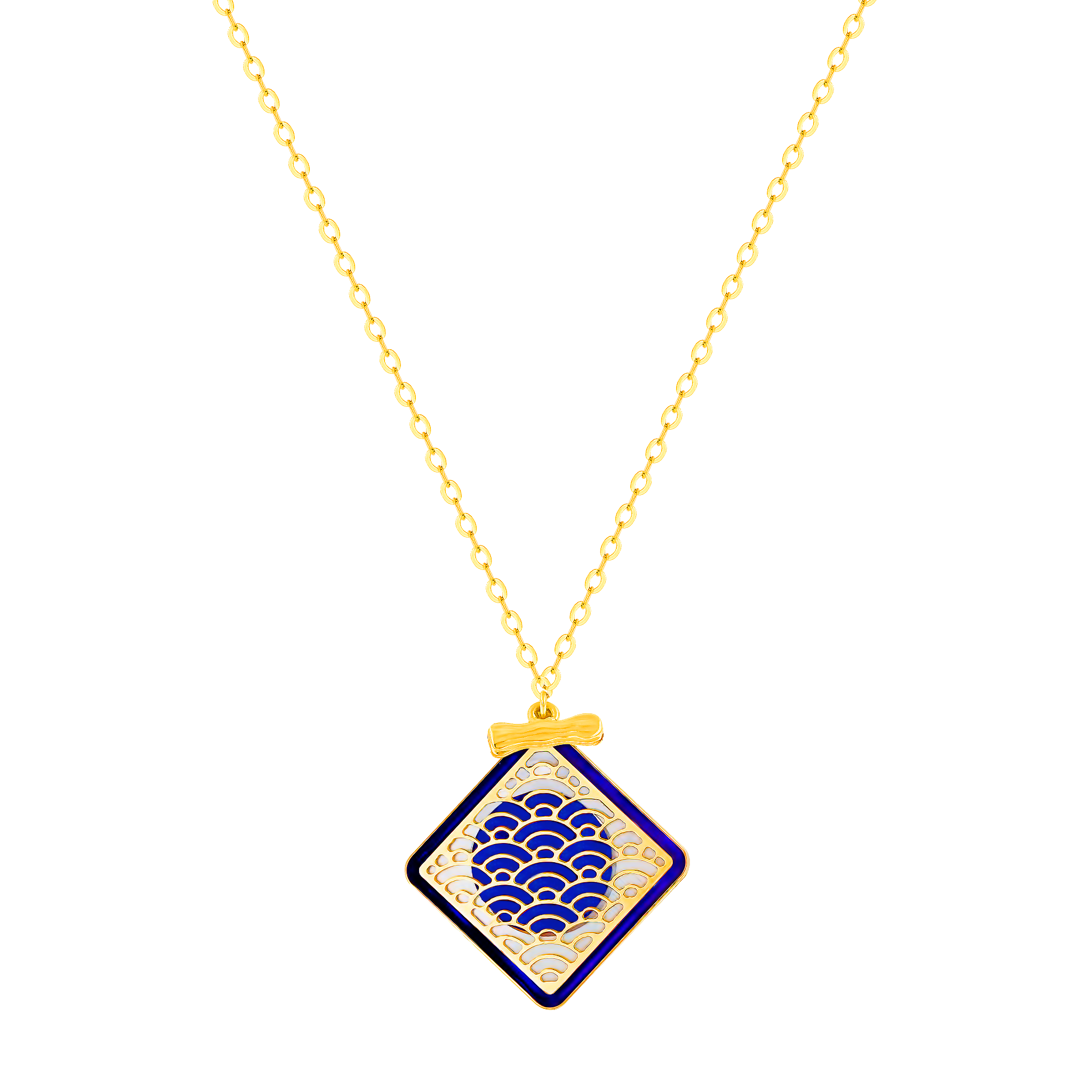 Tokyo Rhombus Two Faced Single T Bar 18k Yellow Gold