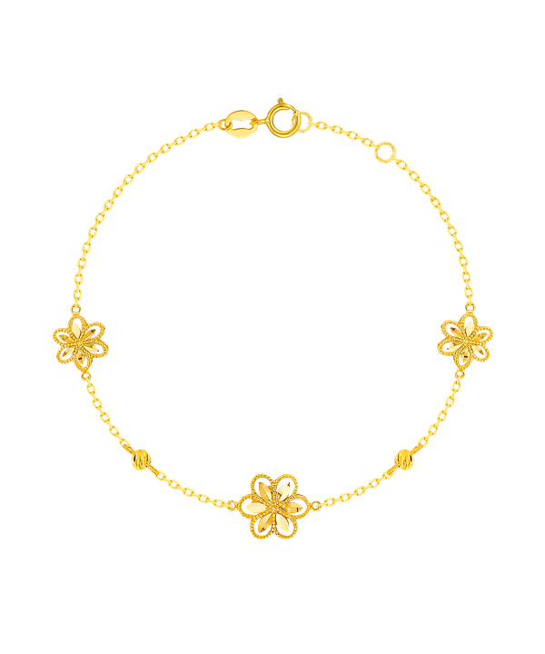 Anmol Floret Small Trio Motif In 21k Yellow Gold