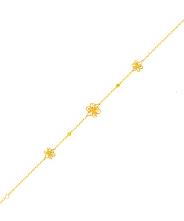 Anmol Floret Small Trio Motif In 21k Yellow Gold