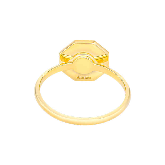 Marrakesh 18k Yellow Gold Ring With Green Mother Of Pearl