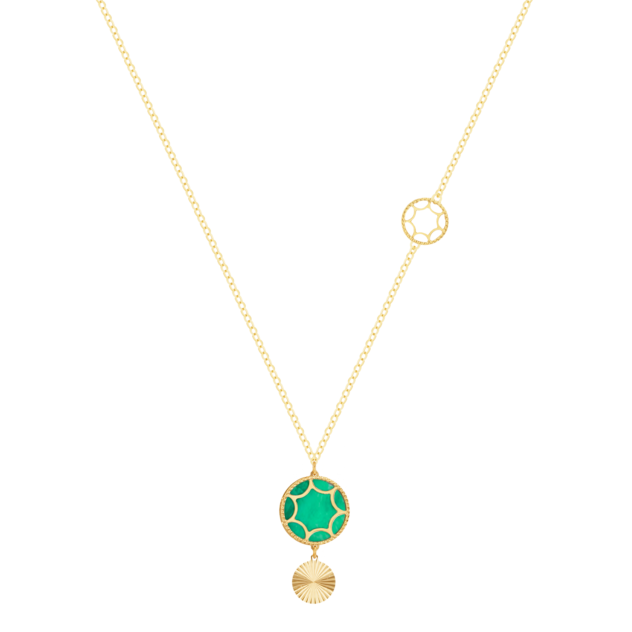 Roma Mother Of Pearl Reversible Necklace in 18K Yellow Gold