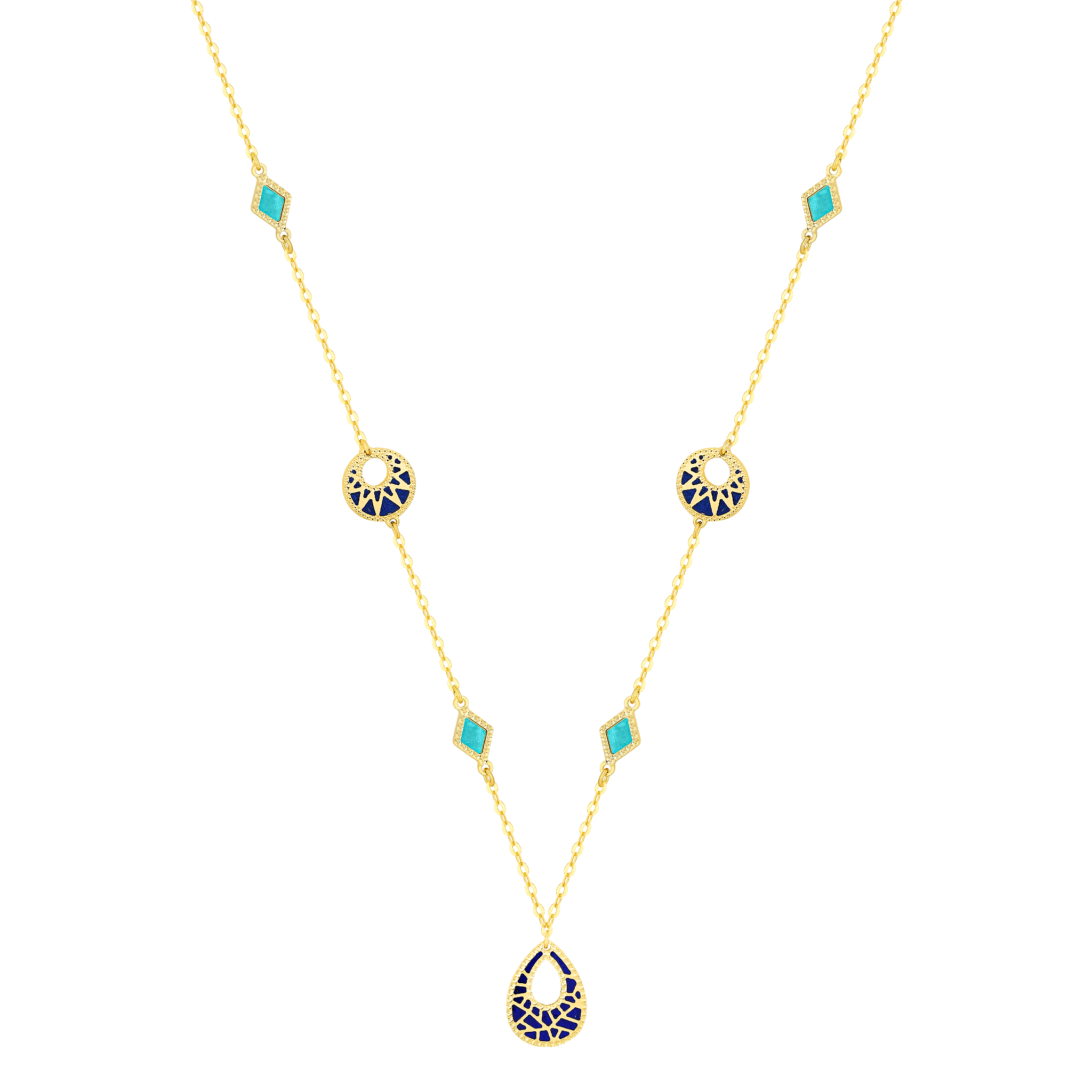 Maasai 18k Gold Mother Of Pearl Necklace