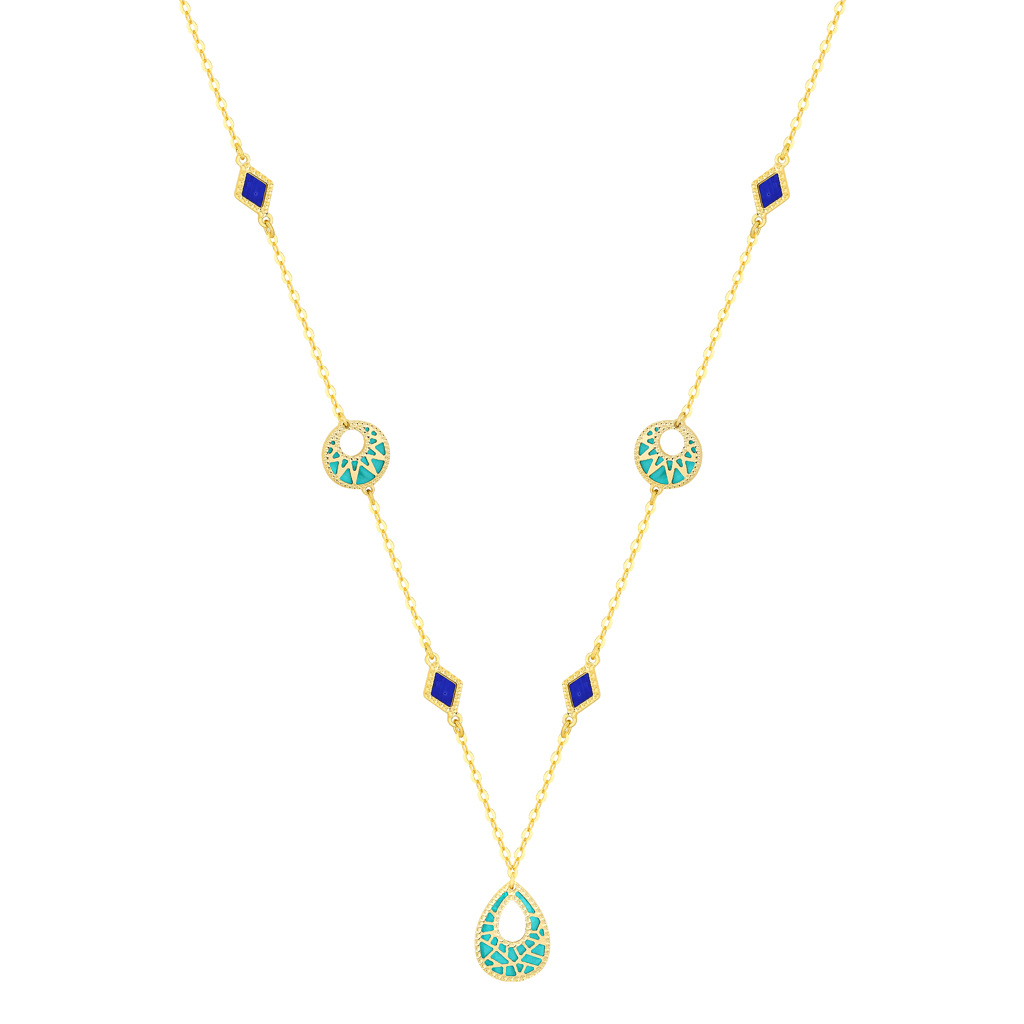 Maasai 18k Gold Mother Of Pearl Necklace