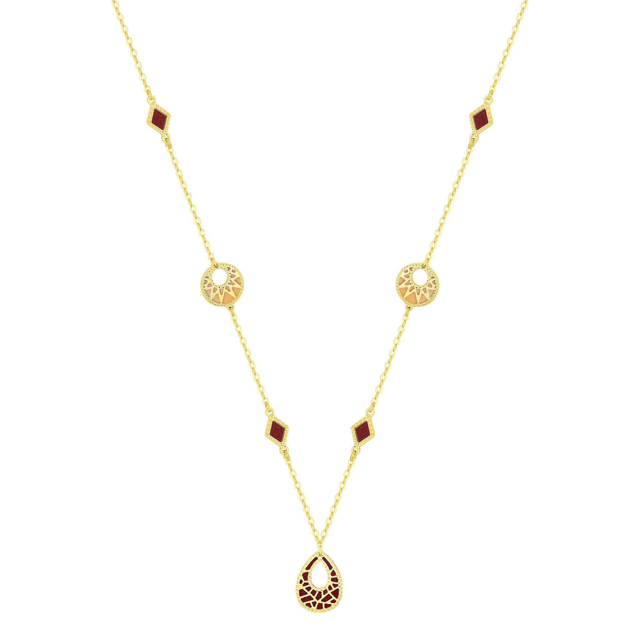 Maasai 18k Gold Mother Of Pearl Necklace