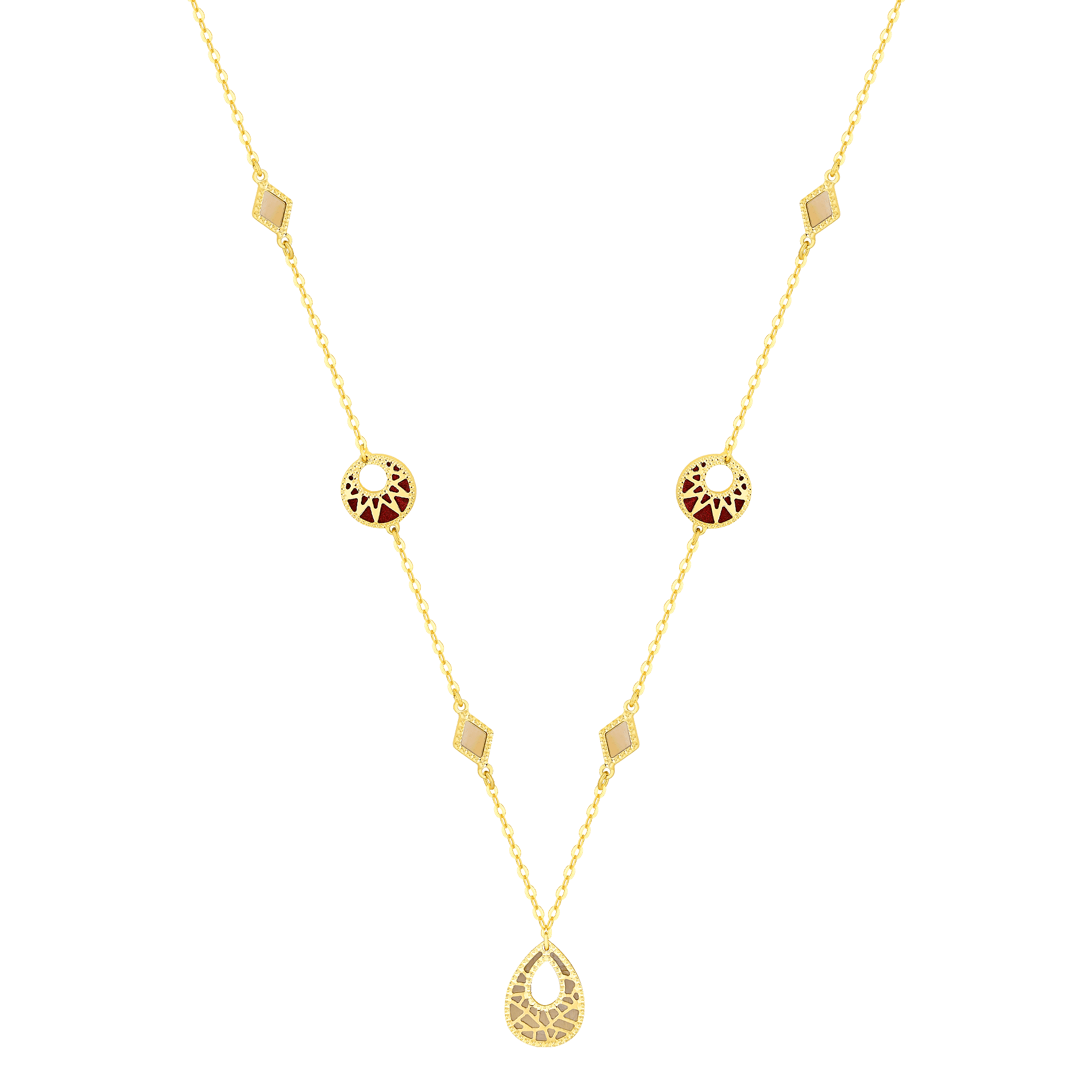 Maasai 18k Gold Mother Of Pearl Necklace