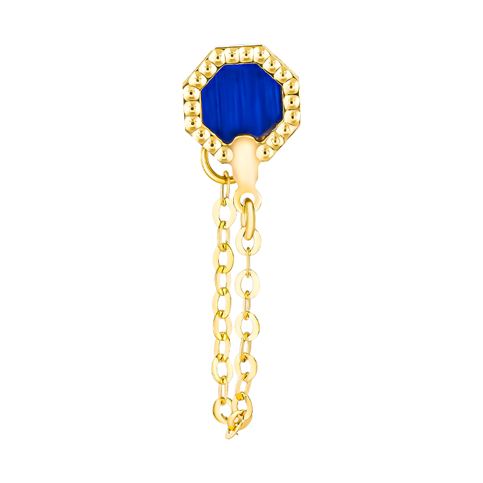 Marrakesh 18k Yellow Gold Earrings With Blue Mother Of Pearl