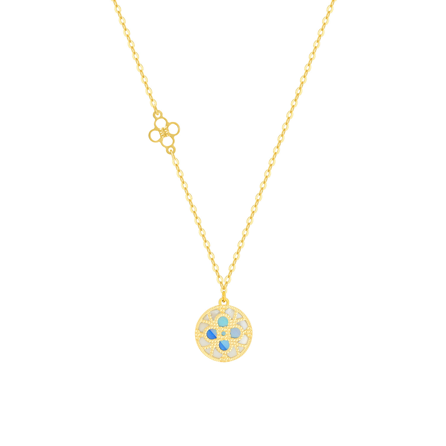 Istanbul 18k Yellow Gold Necklace With Mother Of Pearl