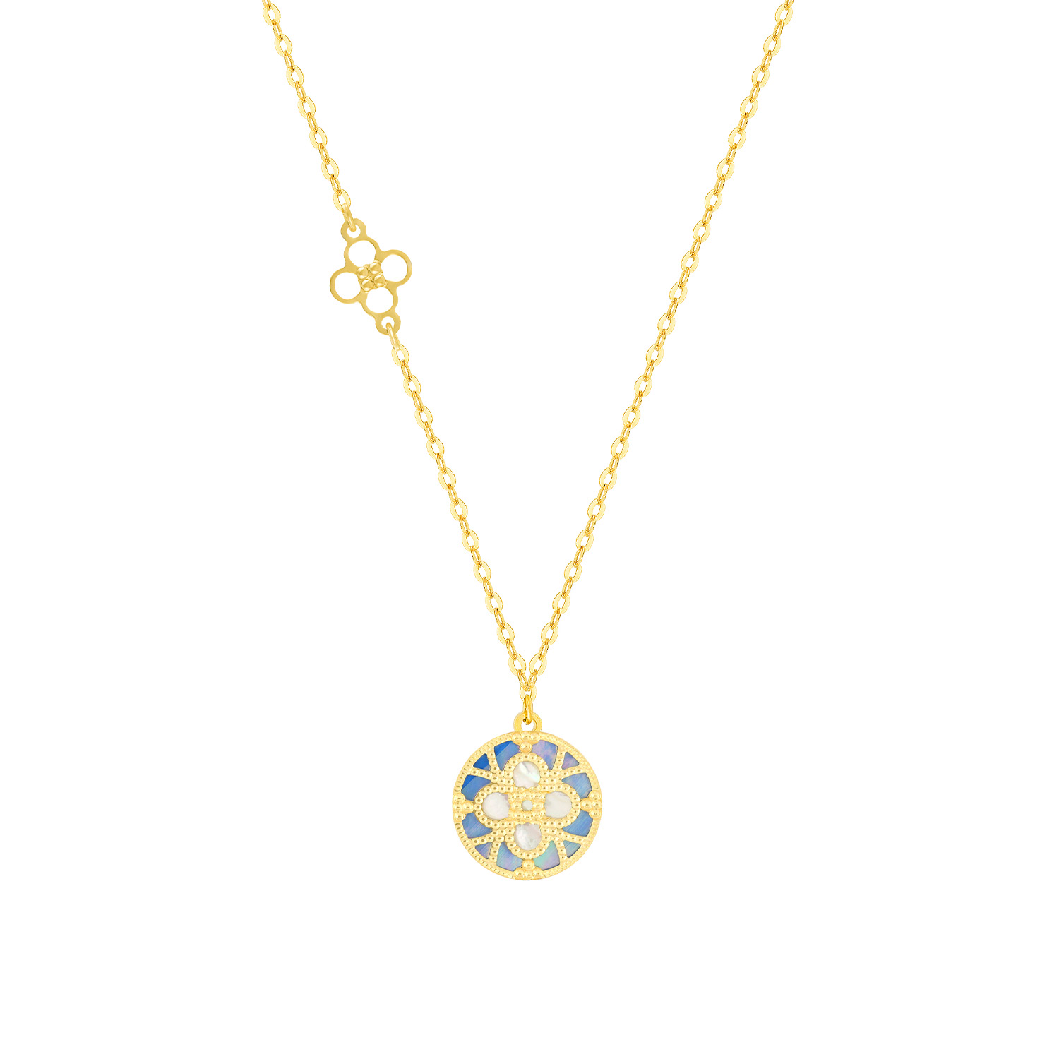 Istanbul 18k Yellow Gold Necklace With Mother Of Pearl