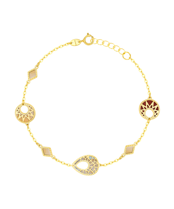 Maasai 18k Gold Mother Of Pearl Bracelet