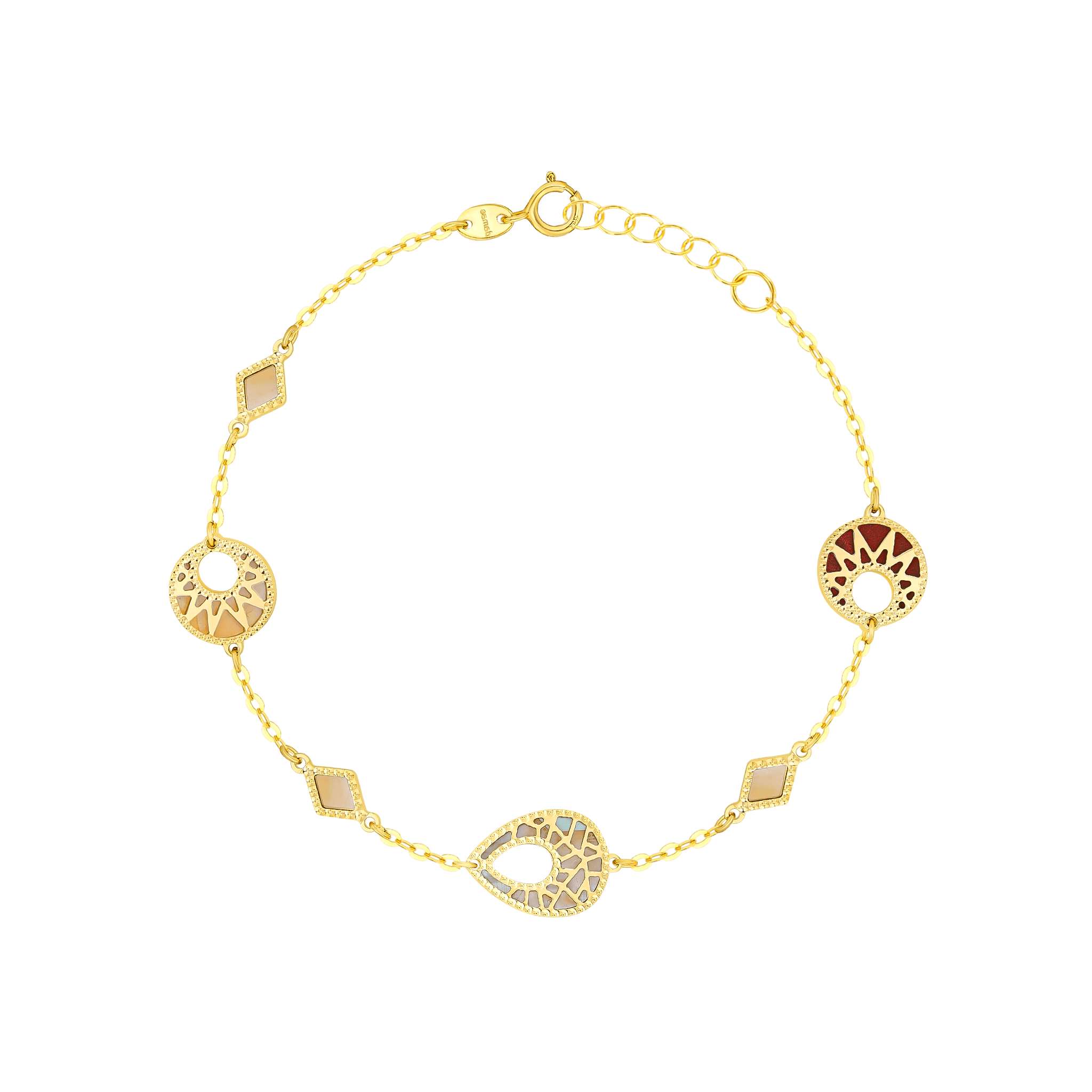 Maasai 18K Gold Mother Of Pearl Bracelet