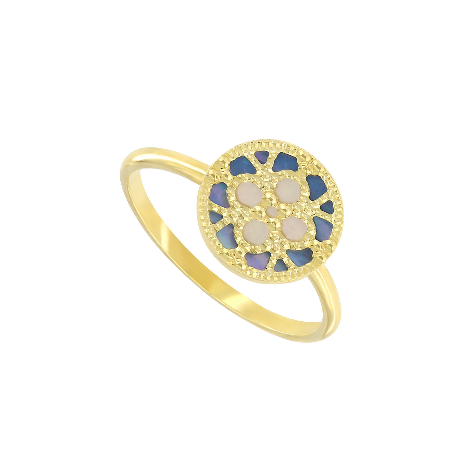 Istanbul 18k Yellow Gold Ring With Mother Of Pearl