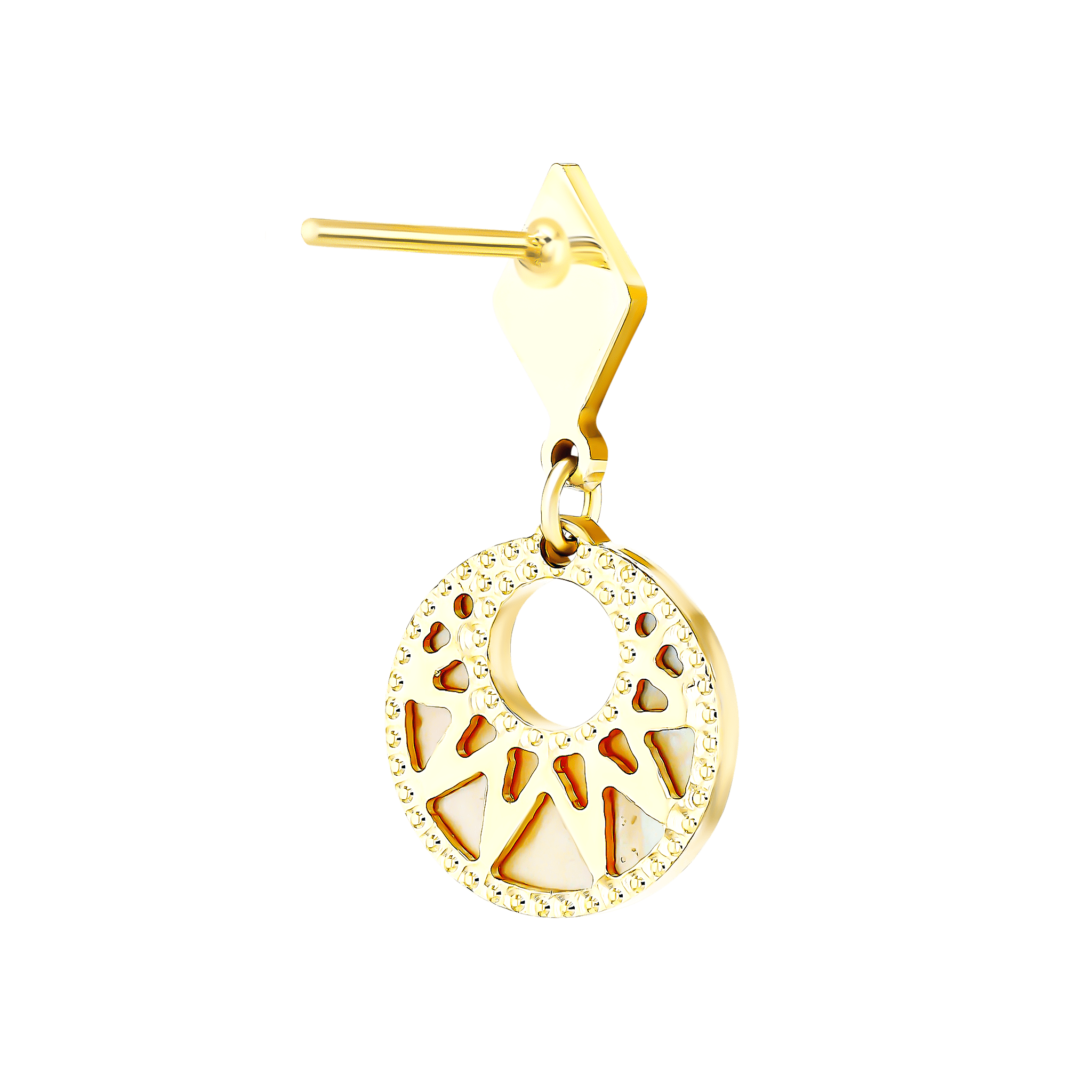 Maasai 18k Gold Mother Of Pearl Earrings