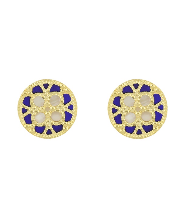 Istanbul 18k Yellow Gold Earrings With Mother Of Pearl