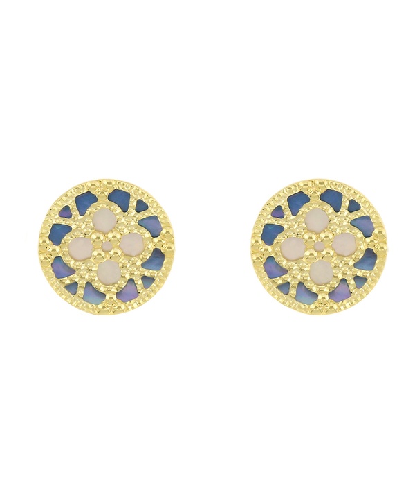 Istanbul 18k Yellow Gold Earrings With Mother Of Pearl