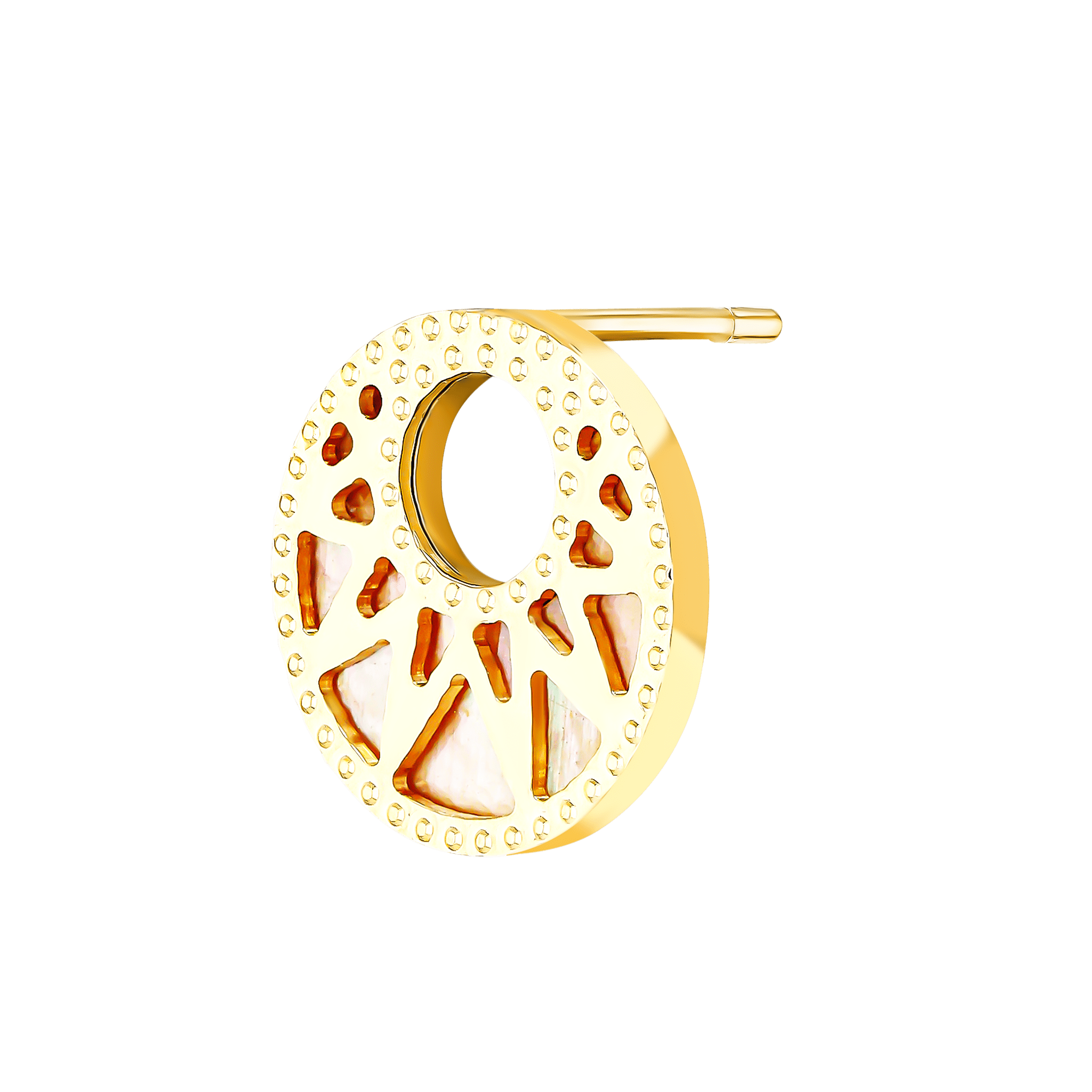 Maasai 18k Gold Mother Of Pearl Earrings