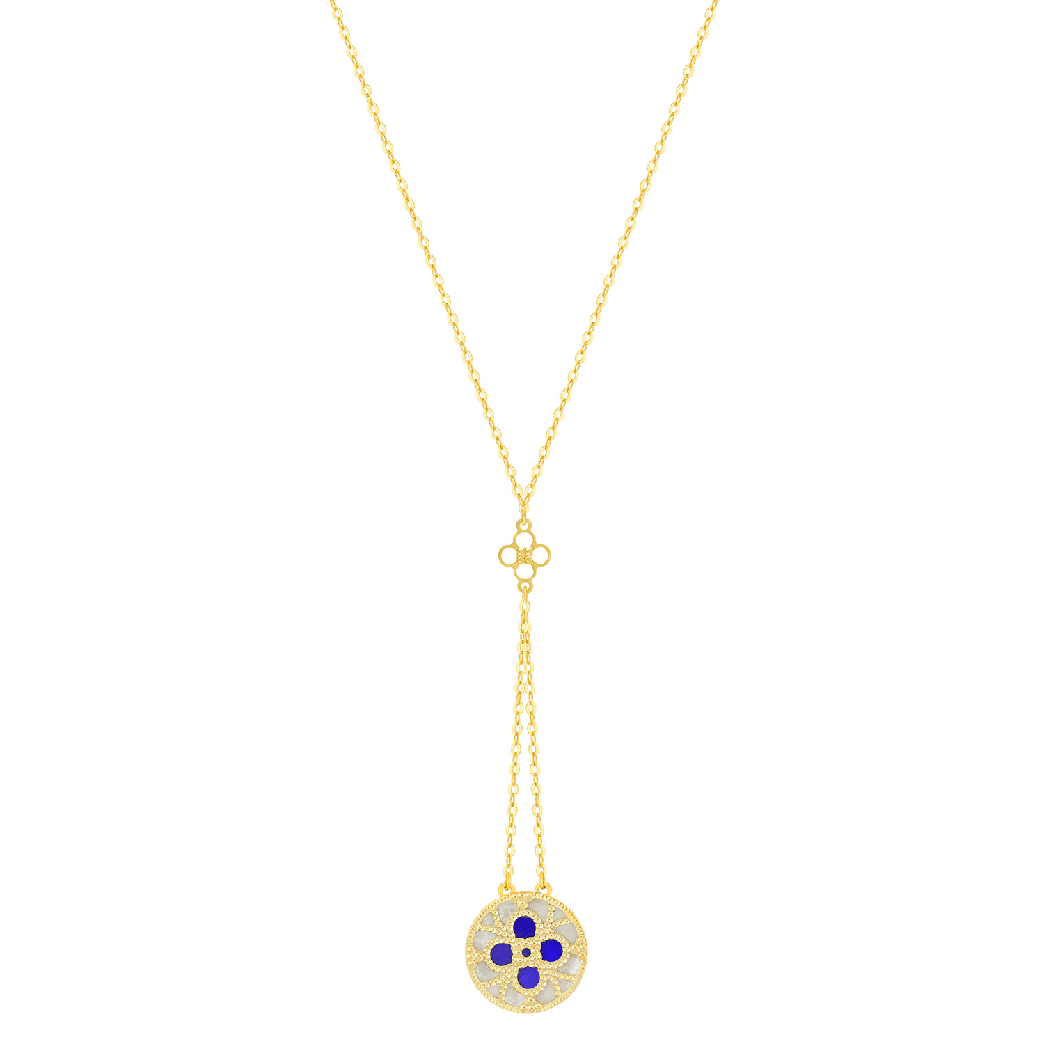 Istanbul 18k Yellow Gold Necklace With Mother Of Pearl