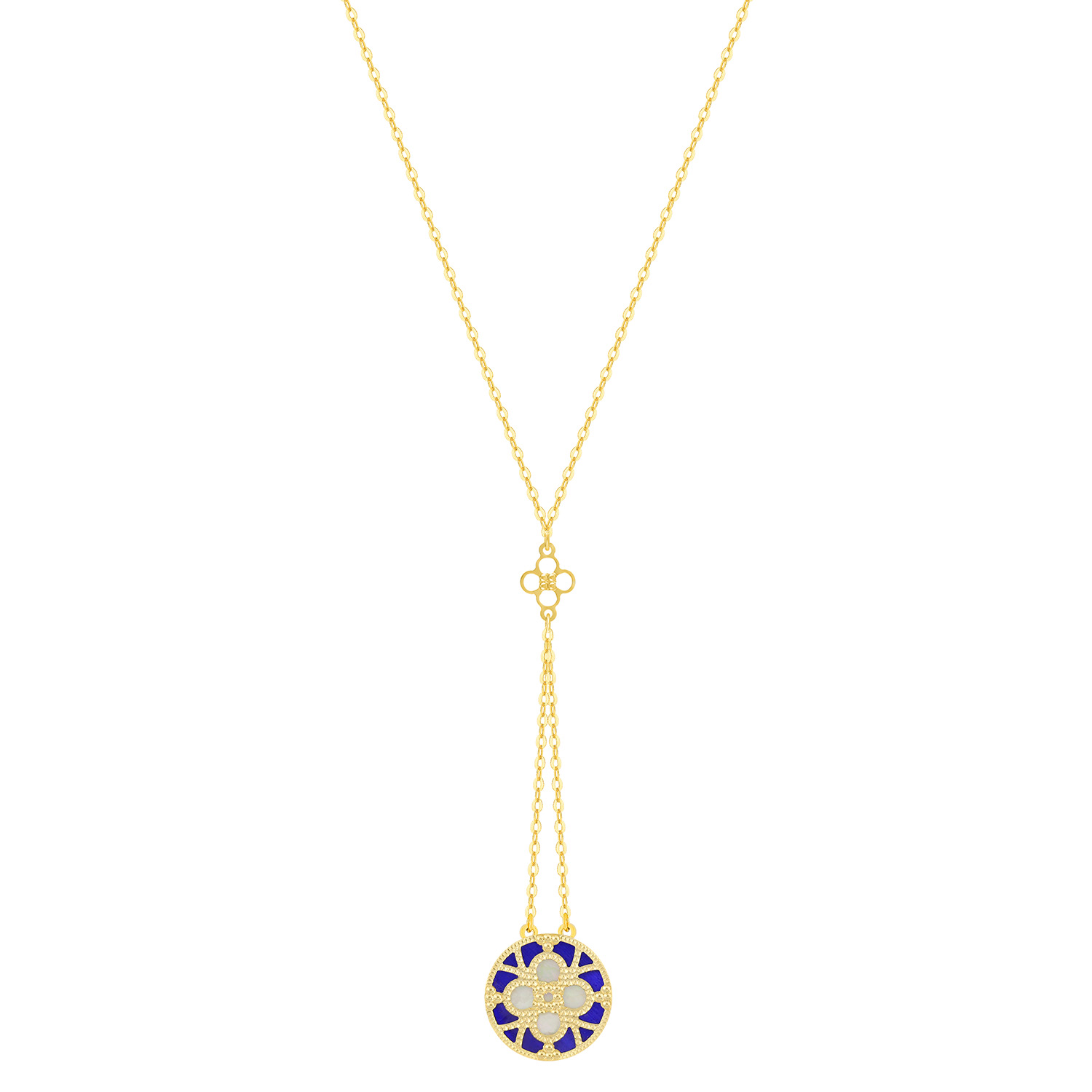Istanbul 18k Yellow Gold Necklace With Mother Of Pearl