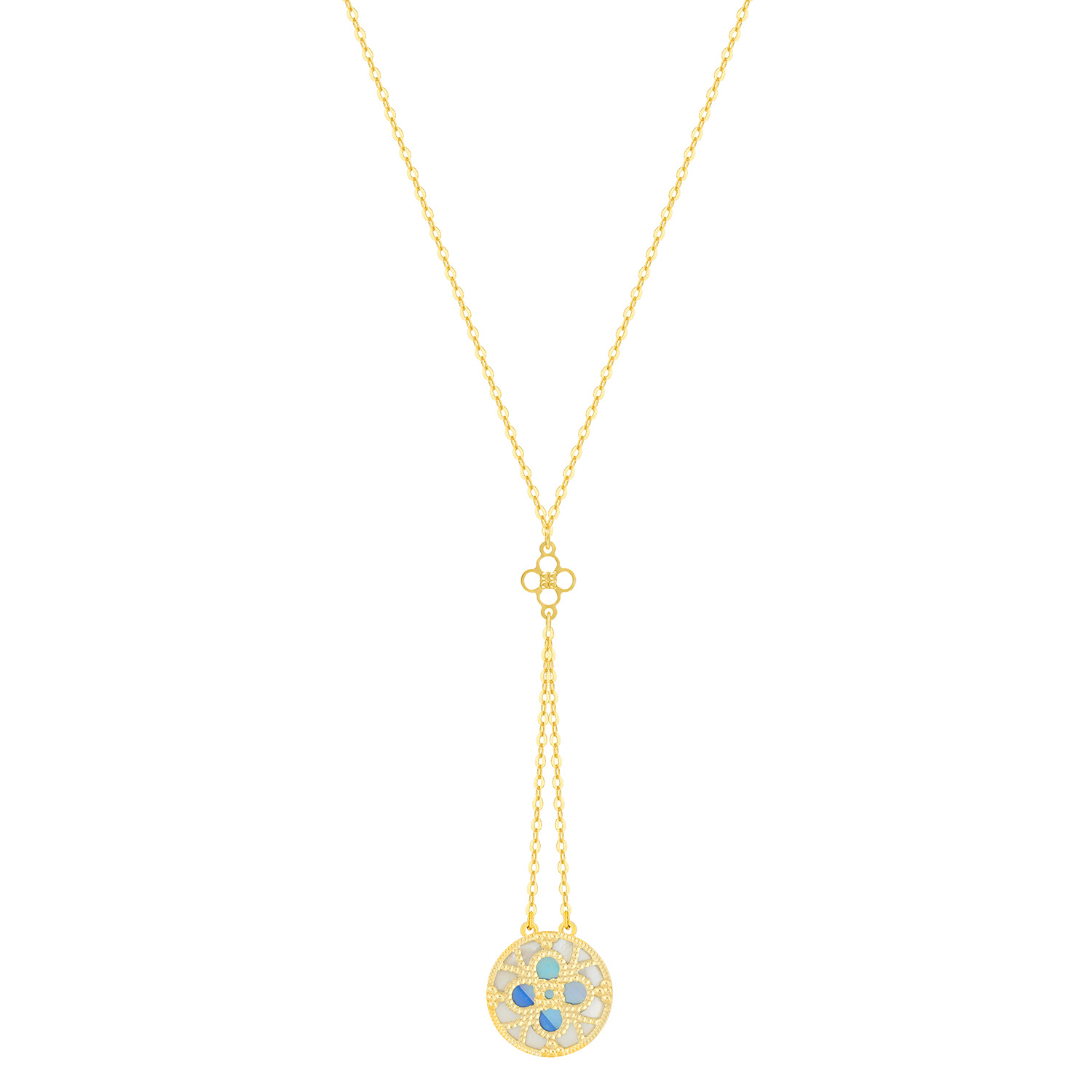 Istanbul 18k Yellow Gold Necklace With Mother Of Pearl