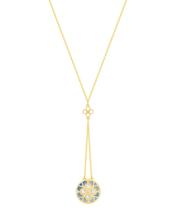 Istanbul Mother Of Pearl Reversible Necklace in 18K Yellow Gold