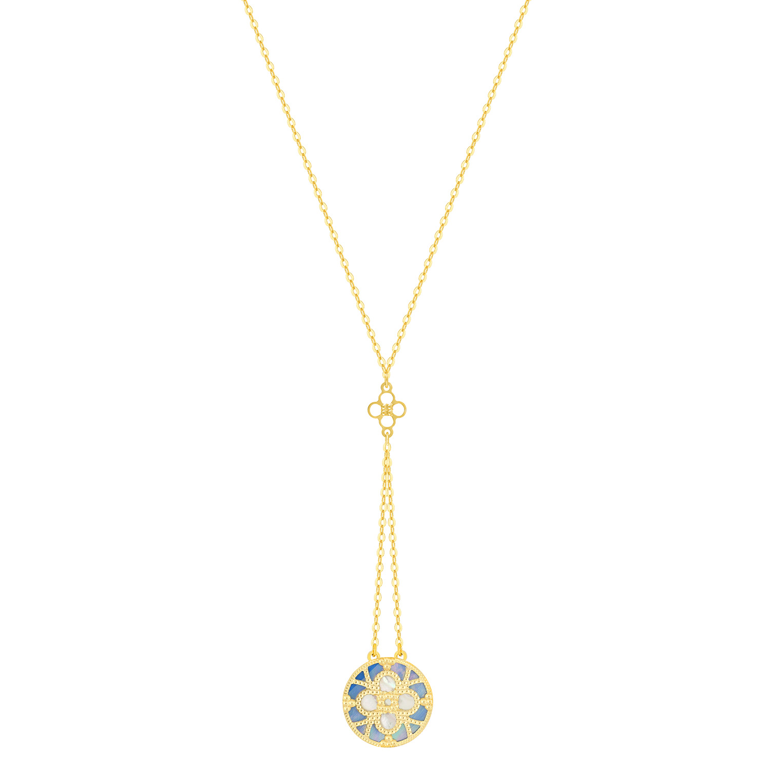 Istanbul 18k Yellow Gold Necklace With Mother Of Pearl