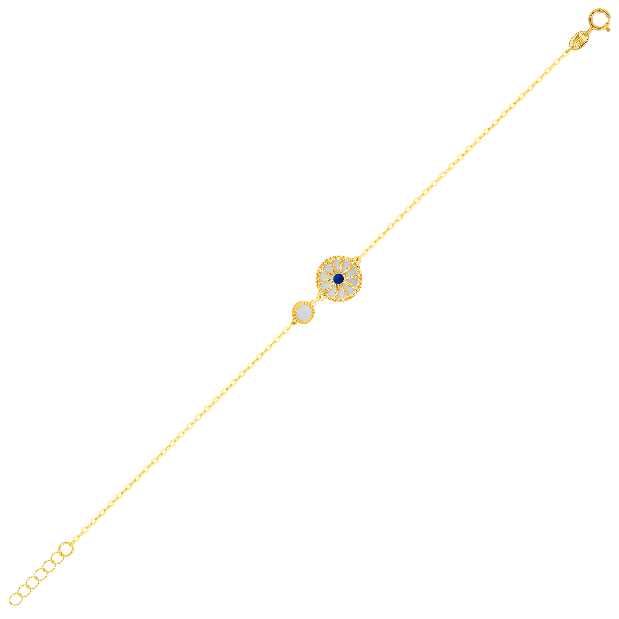Dubai 18k Yellow Gold Mother Of Pearl Bracelet