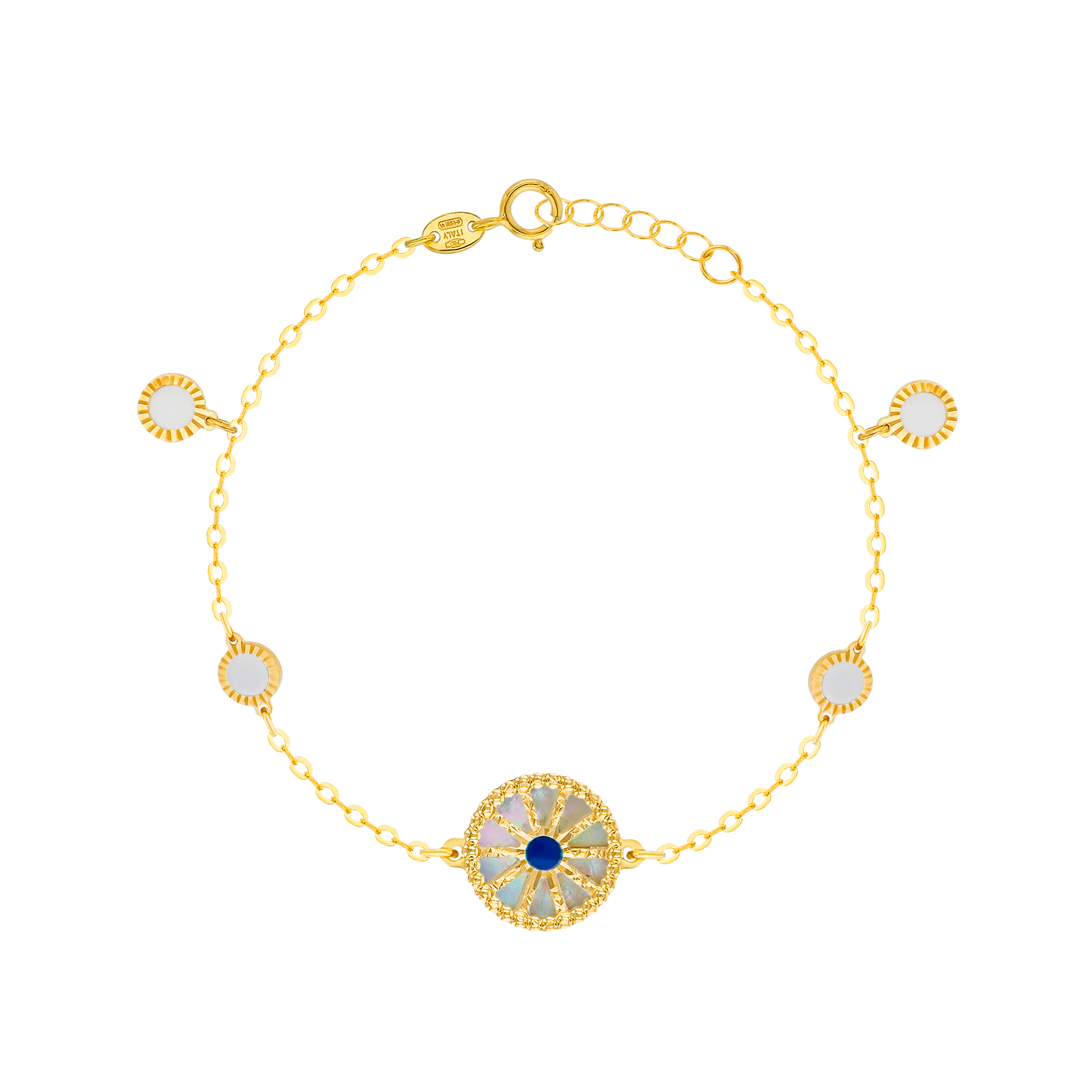 Dubai Mother Of Pearl Reversible Bracelet in 18K Yellow Gold