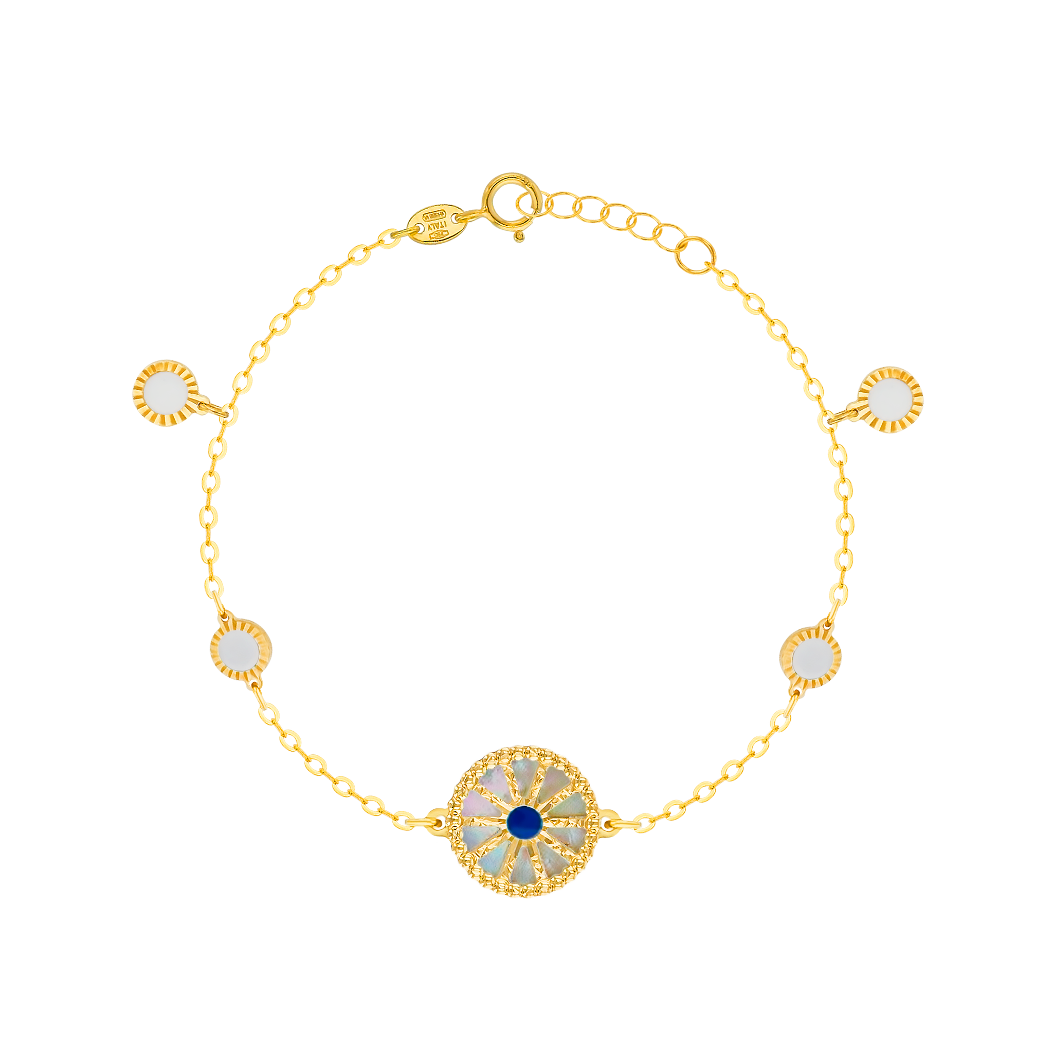 Dubai 18k Yellow Gold Mother Of Pearl Bracelet