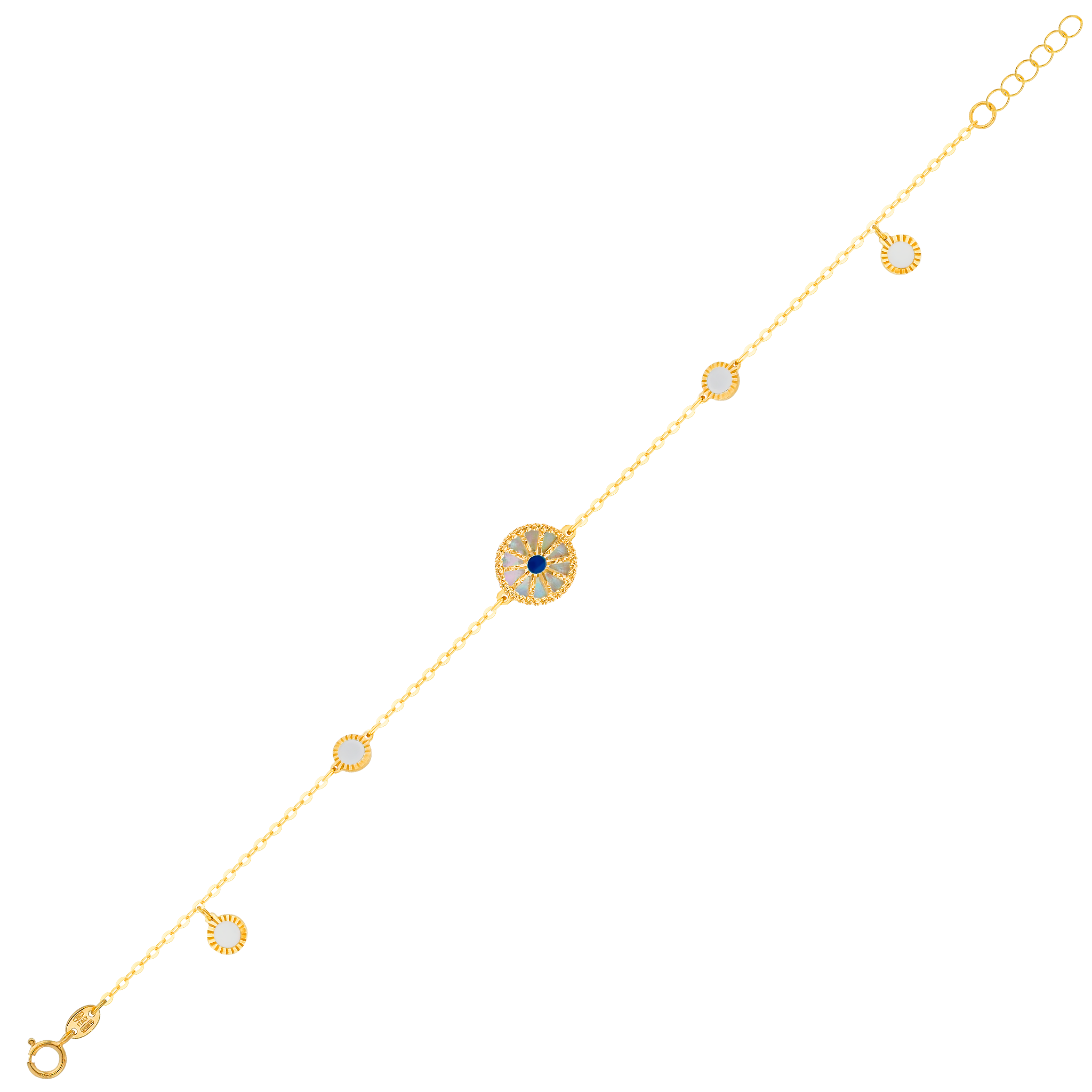 Dubai 18k Yellow Gold Mother Of Pearl Bracelet