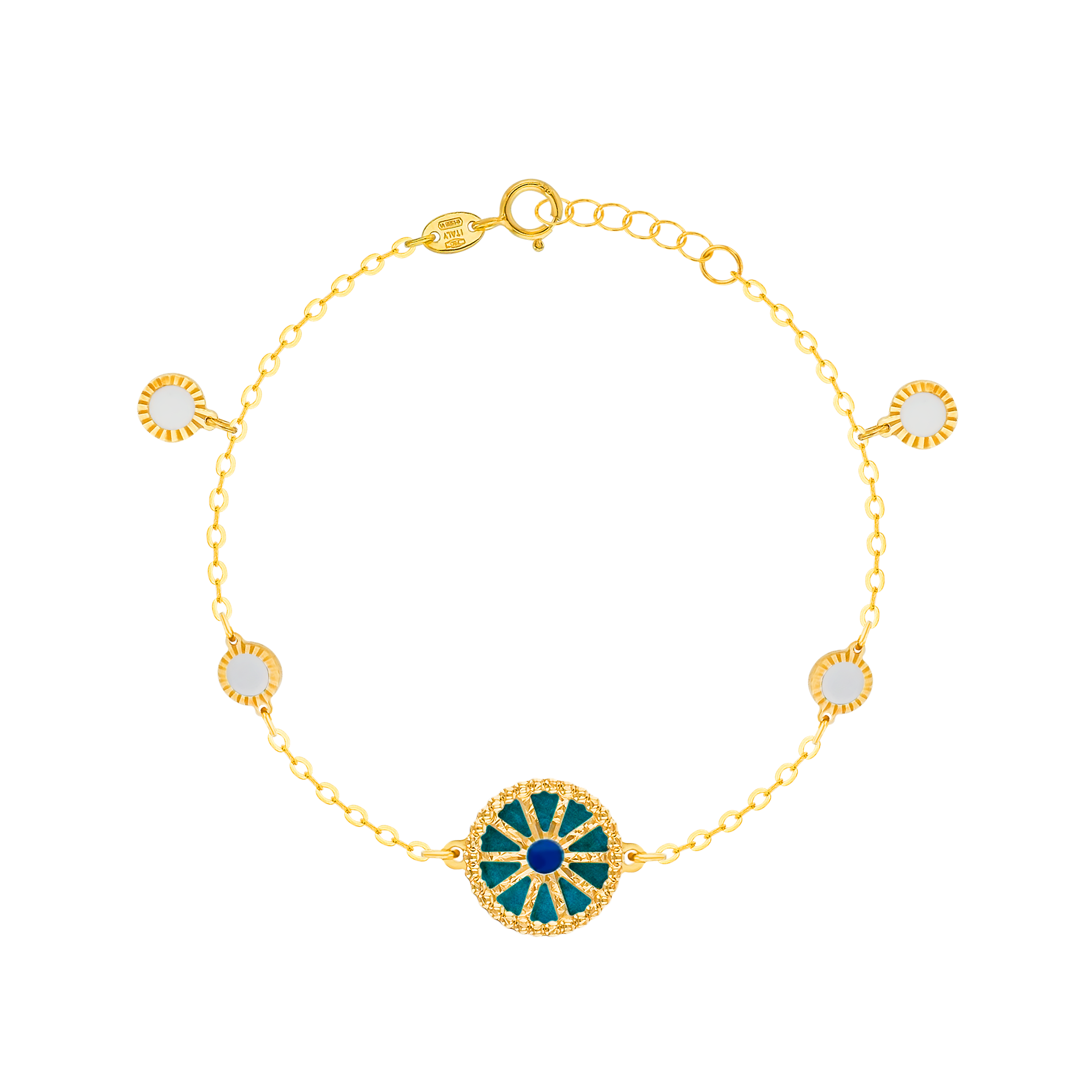 Dubai Mother Of Pearl Reversible Bracelet in 18K Yellow Gold