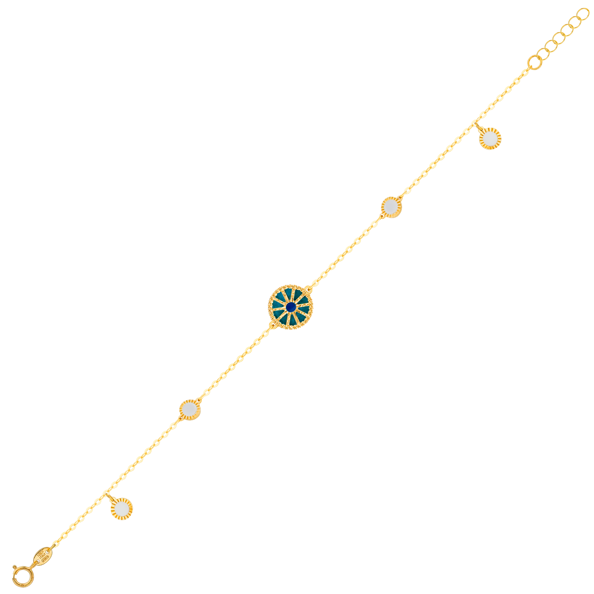 Dubai 18k Yellow Gold Mother Of Pearl Bracelet