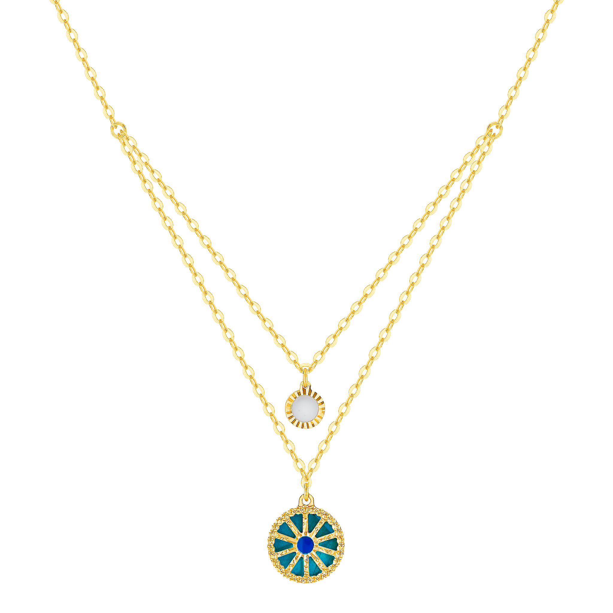Dubai 18k Yellow Gold Mother Of Pearl Necklace