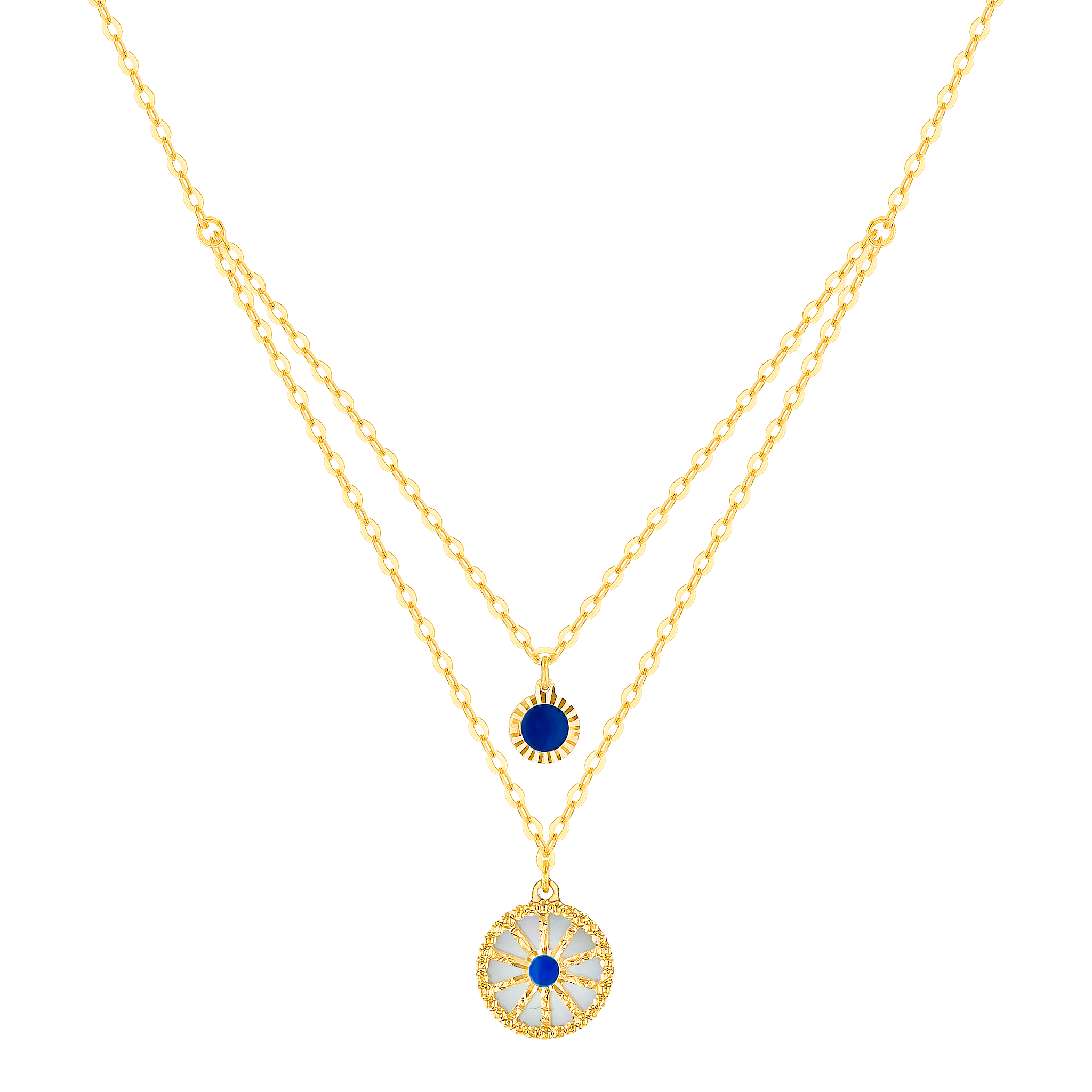Dubai 18k Yellow Gold Mother Of Pearl Necklace