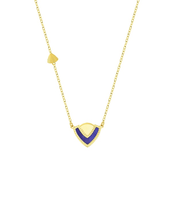 Cairo Mother Of Pearl Reversible Necklace in 18K Yellow Gold