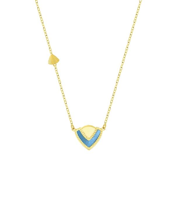 Cairo Mother Of Pearl Reversible Necklace in 18K Yellow Gold