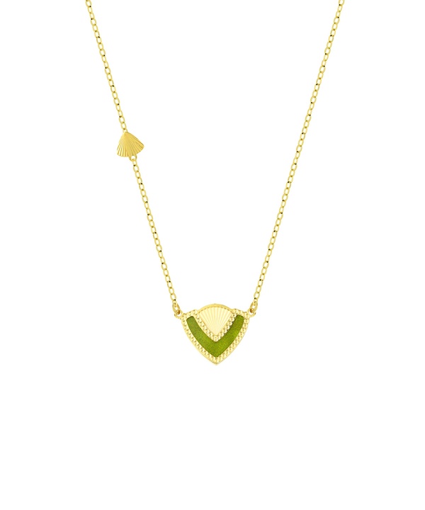 Cairo Mother Of Pearl Reversible Necklace in 18K Yellow Gold