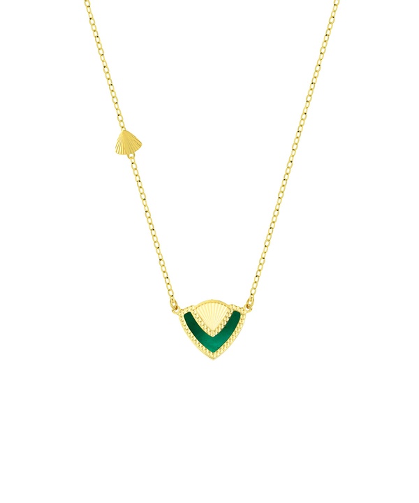 Cairo Mother Of Pearl Reversible Necklace in 18K Yellow Gold