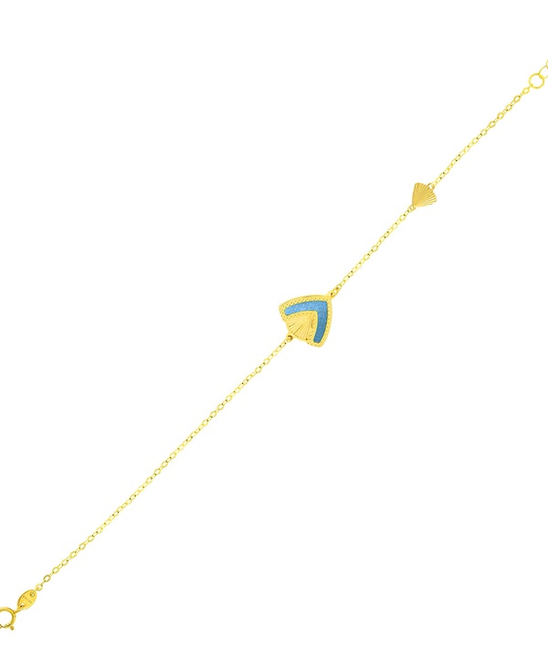 Cairo Coloured Mother Of Pearl Double Sided Bracelet In 18k Yellow Gold