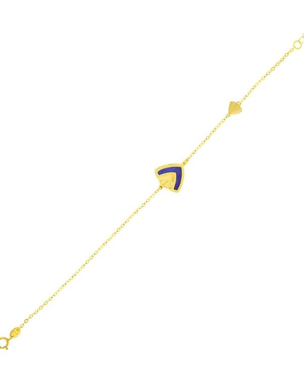 Cairo Coloured Mother Of Pearl Double Sided Bracelet In 18k Yellow Gold