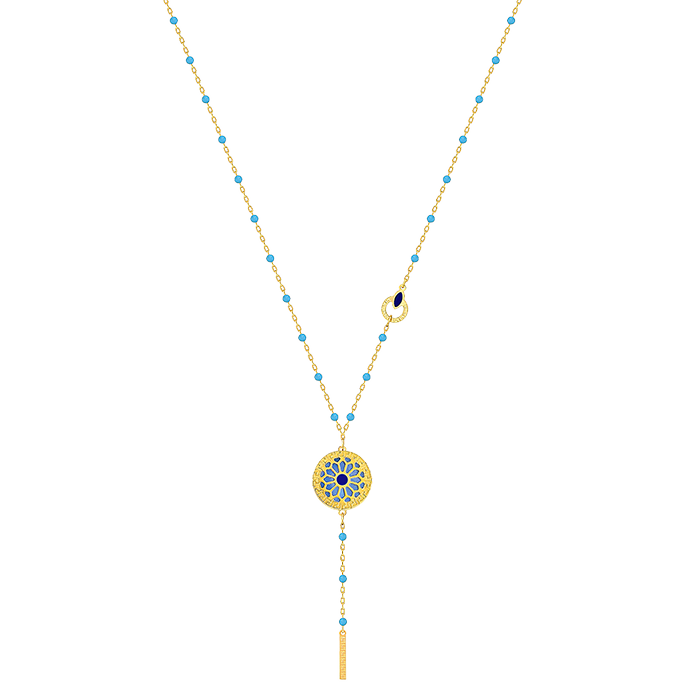 Athens  Mother Of Pearl Reversible Necklace in 18K Yellow Gold
