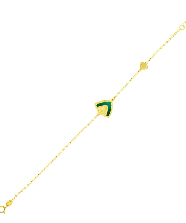 Cairo Coloured Mother Of Pearl Double Sided Bracelet In 18k Yellow Gold