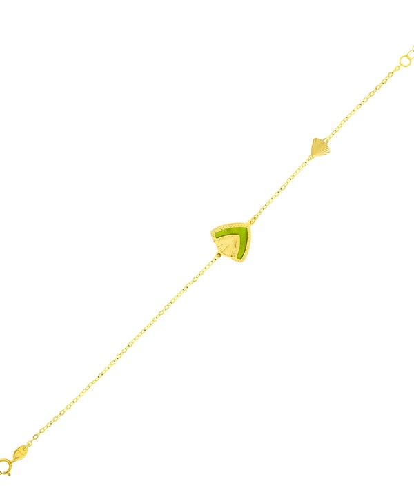 Cairo Coloured Mother Of Pearl Double Sided Bracelet In 18k Yellow Gold