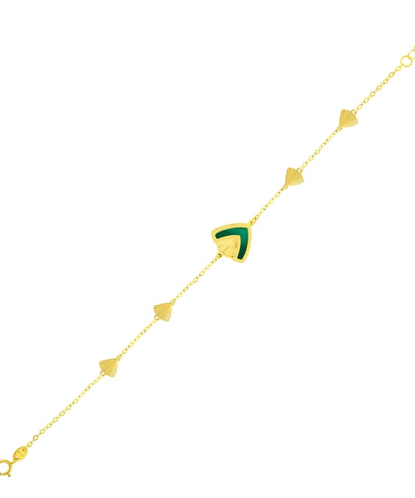 Cairo Coloured Mother Of Pearl Double Sided Bracelet In 18k Yellow Gold