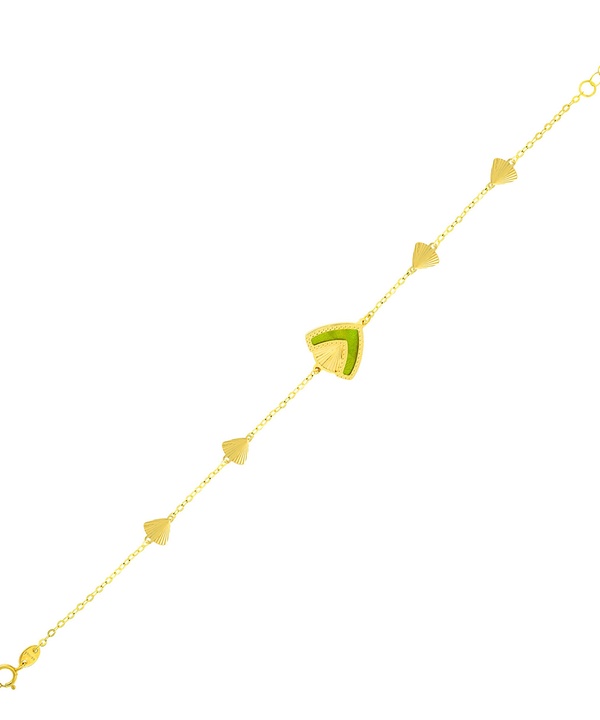 Cairo Coloured Mother Of Pearl Double Sided Bracelet In 18k Yellow Gold