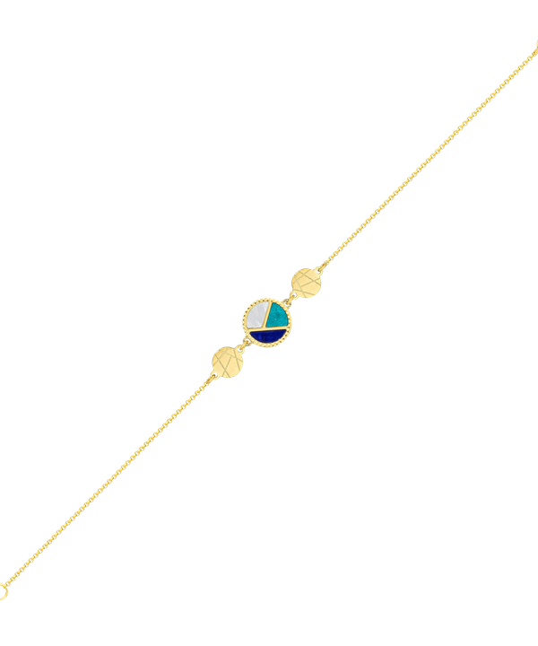 Barcelona 18k Yellow Gold And Coloured Mother Of Pearl Bracelet