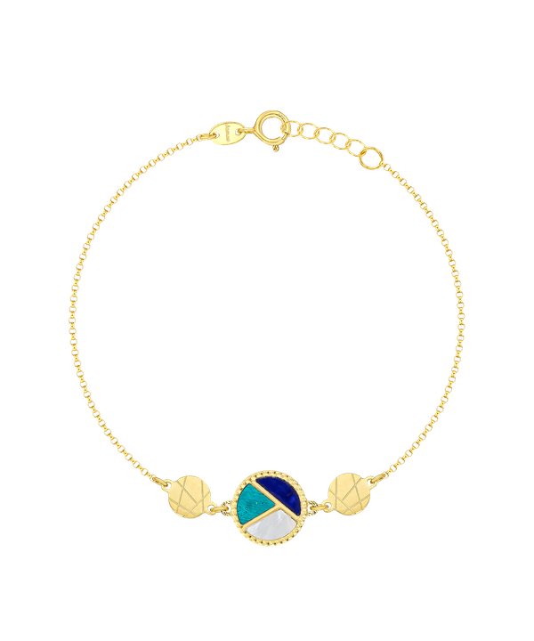 Barcelona 18k Yellow Gold And Coloured Mother Of Pearl Bracelet